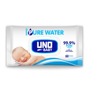 UNO Baby Pure Water Wipes 60 Wipes