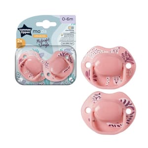 TOMMEE TIPPEE 0-6 MONTHS MODA SOOTHER 2 PIECES
