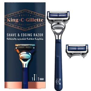GILLETTE KING C SHAVE EDGING BLADE + 1 RAZOR