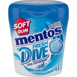 MENTOS GUM FRESH DIVE SUGARFREE PEPPERMINT 44'S