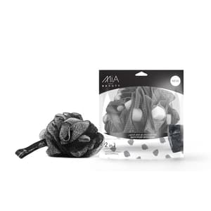 MIA BATH POUF WITH SOAP CHARCOAL