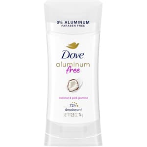 DOVE DEODORANT STICK 0% ALUMINUM COCONUT PINK JASMINE 74GM