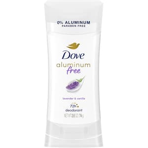 DOVE DEODORANT STICK 0% ALUMINUM LAVENDER VANILLA 74GM