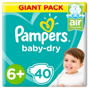 PAMPERS MEGA PACK SIZE (6+) 40 DIAPERS