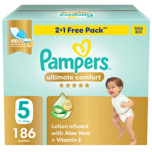 PAMPERS PREMIUM S5 186 PIECES