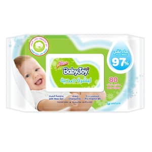 BABYJOY HEALTHY SKIN BABY WET WIPES 97% PURE WATER CHAMOMILE ALOE GEL PRO VITAMIN B5 80 WIPES