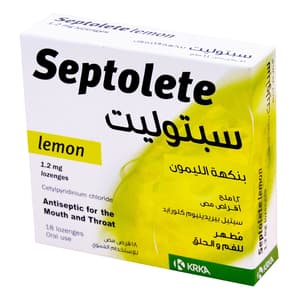 SEPTOLETE LEMON 18 LOZENGES