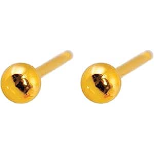 CAFLON ROUNDED BALL EARRINGS 3MM GOLDEN