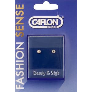 CAFLON ROUNDED BALL EARRINGS 3MM WHITE