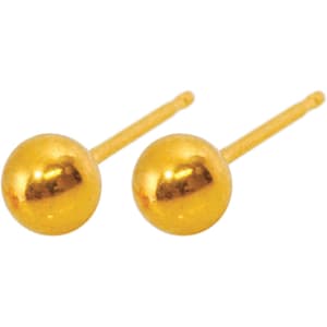 CAFLON ROUNDED BALL EARRINGS 5MM GOLDEN