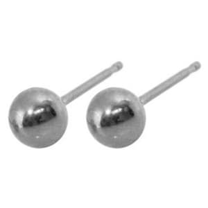 CAFLON ROUNDED BALL EARRINGS 5MM WHITE