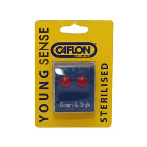 CAFLON LARGE BUTTONS SHAPE EARRING RED