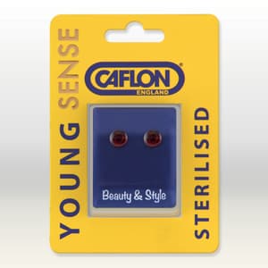 CAFLON LARGE BUTTONS SHAPE EARRING RUBY RED