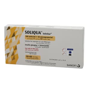 SOLIQUA SOLOSTAR (100 IU + 50 MCG) / ML 3 PREFILLED PEN * 3 ML