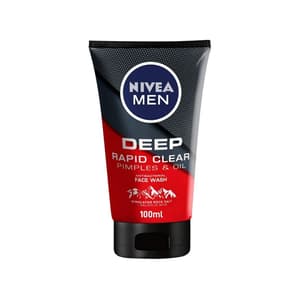 NIVEA MEN DEEP FACE WASH RAPID CLEAR FOR PIMPLES & OIL 100 ML