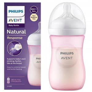 AVENT NATURAL FEEDING BOTTLE PINK 260ML