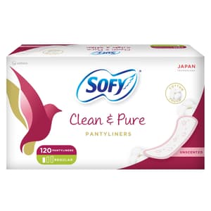SOFY Clean & Pure Daily Panty Liner, Unscented 155 mm, Pack of 120 Panty Liners (80 + 40 Free)