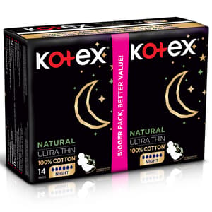 KOTEX NATURAL ULTRA THIN NIGHT 14 PIECES