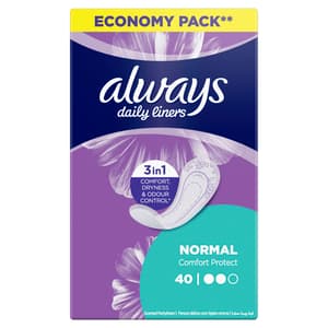 ALWAYS PANTY LINERS WRAPPED NORMAL 40 PIECES