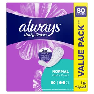 ALWAYS PANTY LINERS NORMAL FRESH 80 PIECES