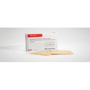 SURGICARE SILICARE ADHESIVE FOAM DRESSING 10*10 CM 10'S
