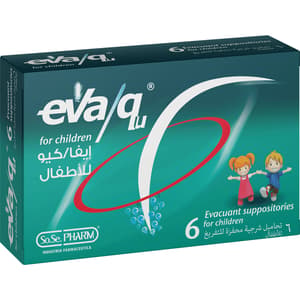 إيفا كيو للأطفال تحاميل 6 قطع