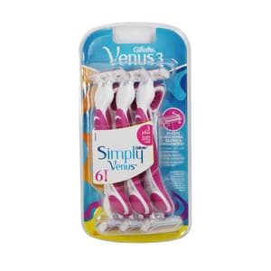 GILLETTE SIMPLY VENUS 3 PINK 6 PIECES