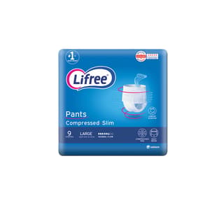 Lifree Slim Culotte Adult Diaper Pants, Large Size, 3 Cup Absorbency , Saving Pack, 9 Pieces
