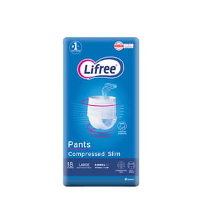 Lifree Slim Culotte Adult Diaper Pants, Large Size, 3 Cup Absorbency , Jumbo Pack, 18 Pieces