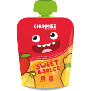 CHUMMIES POUCH WITH YOGURT, BANANA, LEMON, TAPIOCA & CINNAMON FLAVOUR