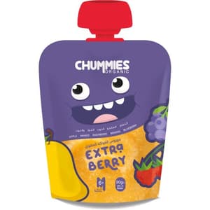 CHUMMIES MASHED FRUITS WITH APPLE, MANGO, RASSPBERRY, BANANA & BLUBERRY