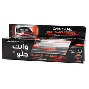 WHITE GLO TOOT PASTE CHARCOAL DEEP STAIN REMOVE 100 ML