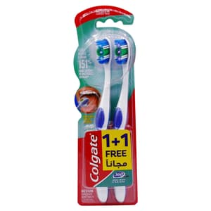 COLGATE TOOTH BRUSH 360 MEDIUM TWIN PACK 1+1 FREE