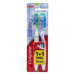 COLGATE TOOTH BRUSH MAXI WHITE MEDIUM 1+1 FREE