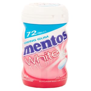 MENTOS WHITE GUM BOTTLE STRAWBERRY 72  CHEWING GUMS