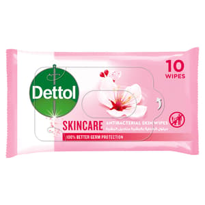 DETTOL WIPES SKIN CARE 10 PIECES (ECONOMY PACK 8*10)