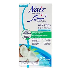 NAIR BODY WAX STRIPS COCONUT 20 PIECES