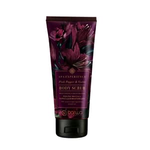 BARWA BODY SCRUB MOISTURIZING PINK PEPPER ,VIOLET 180 ML