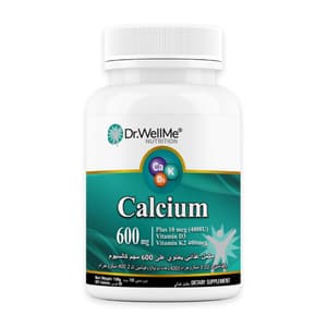 DR.WELLME CALCIUM CARBONATE 600 MG + VITAMIN D3 400 IU + K2 400 MCG 60 TABLETS